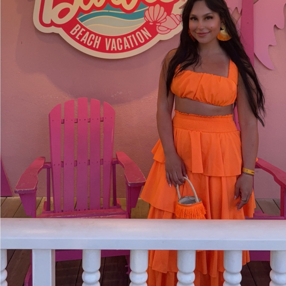 Vibrant Orange Two-Piece Set
